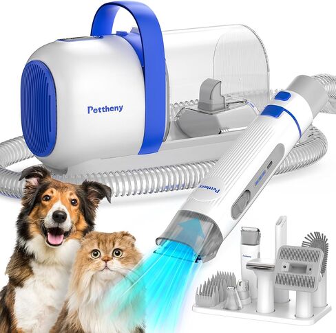 Dog Grooming Vacuum Kit for Dog Hair Shedding with Pet Clipper Nail Grinder, 2.2L Dust Cup Dog Brush Vacuum Fur Groomer with 7 Grooming Tools, Home Cleaning, 5 Suction Levels in Saudi Arabia