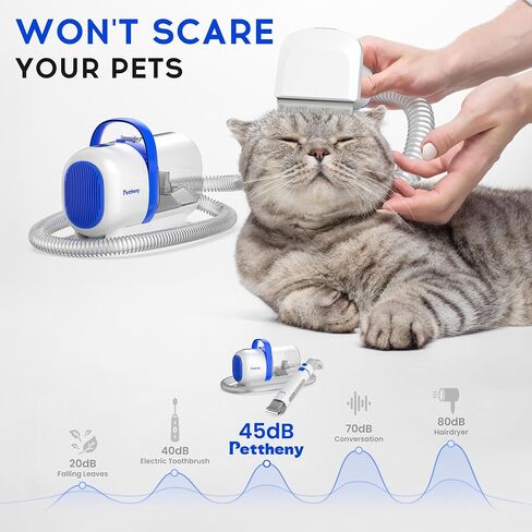 Dog Grooming Vacuum Kit for Dog Hair Shedding with Pet Clipper Nail Grinder, 2.2L Dust Cup Dog Brush Vacuum Fur Groomer with 7 Grooming Tools, Home Cleaning, 5 Suction Levels in Saudi Arabia