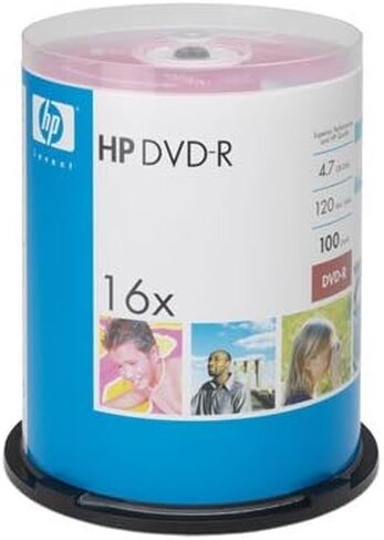 HP DM16100CB أقراص DVD-R سعة 4.7 جيجابايت، عمود دوران 100 قيراط in Saudi Arabia