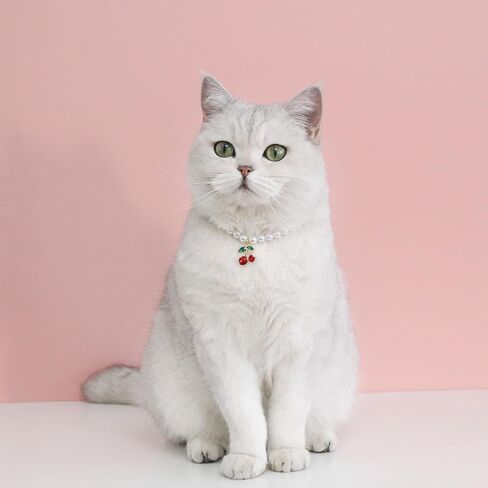 GYORI Elegant Pet Necklace with Fake Pearls and Rhinestone Pendant for Cats and Dogs in Saudi Arabia
