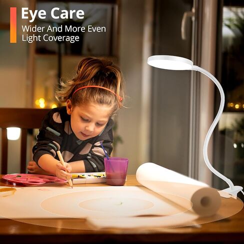 Reading Light with Remote, LED Desk Lamp Clip on [1H Timer & Nightlight] RA>95 Dimmable Flexible Gooseneck, USB Reading Lamp Clamp for Table - 3.5'' (Adapter Included) in Saudi Arabia