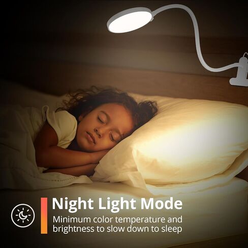 Reading Light with Remote, LED Desk Lamp Clip on [1H Timer & Nightlight] RA>95 Dimmable Flexible Gooseneck, USB Reading Lamp Clamp for Table - 3.5'' (Adapter Included) in Saudi Arabia