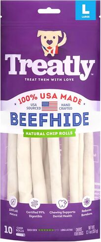 USA Beefhide Chip Rolls 5-6" Dog Chew Treats - Peanut Butter Flavor, 20 Count/1 Pack in Saudi Arabia