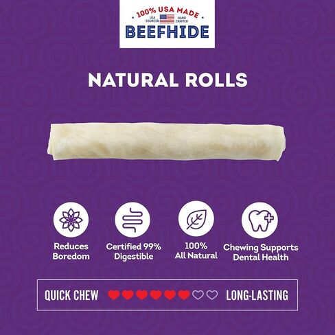 USA Beefhide Chip Rolls 5-6" Dog Chew Treats - Peanut Butter Flavor, 20 Count/1 Pack in Saudi Arabia