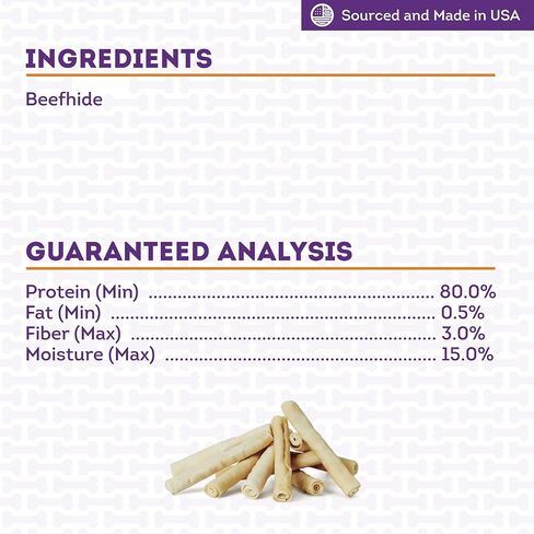 USA Beefhide Chip Rolls 5-6" Dog Chew Treats - Peanut Butter Flavor, 20 Count/1 Pack in Saudi Arabia