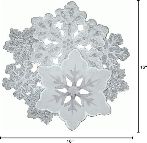 Grelucgo Machine Embroidered and Hand Cut Silver Grey and White Snowflakes Table Runner for Christmas Holiday (13.5 x 69 inches) in Saudi Arabia