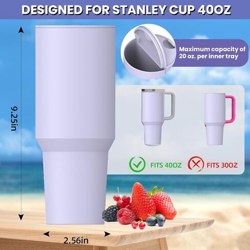Stanley Drink Divider,Silicone Stanley Cup 2 in 1 Drink Separator,Meeting Your Different Needs in 1 Cup,Split Stanley Cup Insert 40 oz,Reusable for Beach, Office, Camping or Party (Purple) in Saudi Arabia