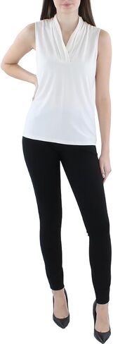 Anne Klein Women's Solid Triple Pleat Top in Saudi Arabia