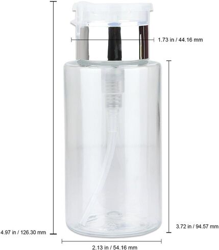 10oz PANA Clear Push-Down Dispenser Bottle - 1 Bottle - Empty Refillable Pump Bottle for Nail Polish Remover Liquid Lotion Cream in Kuwait