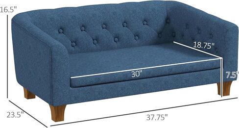 أريكة PawHut المرتفعة للكلاب، أريكة مرتفعة للحيوانات الأليفة للكلاب الصغيرة والمتوسطة، مع وسادة ناعمة قابلة للإزالة، وسادات مضادة للانزلاق، تركيب بسيط، رمادي in Kuwait