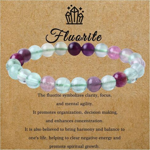 8MM Natural Rose Quartz Amethyst Crystal Bracelet Round Beads Stone Gemstones Beaded Stretch Bracelet for Anxiety Postive Energy 7.5" Unisex (1 Pc) in Saudi Arabia