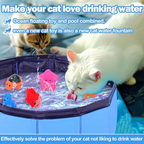 ألعاب حمام السباحة للقطط من Palksky مع الأسماك، ألعاب مائية للقطط من أجل القطط الملل، حمام سباحة محمول للقطط، ألعاب تفاعلية للقطط في الأماكن المغلقة in Kuwait