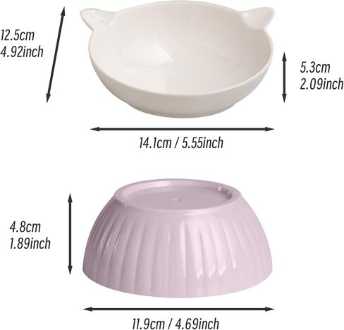 وعاء قطط من السيراميك المرتفع مع تصميم ملصق سحري، مضاد للانسكاب، طبق مرتفع لطعام الحيوانات الأليفة والماء لحماية الرقبة وسهولة التركيب للكلاب الصغيرة، والقطط ذات الوجه السمين، والقطط الصغيرة، والقطط الأليفة (أزرق فاتح) in Kuwait