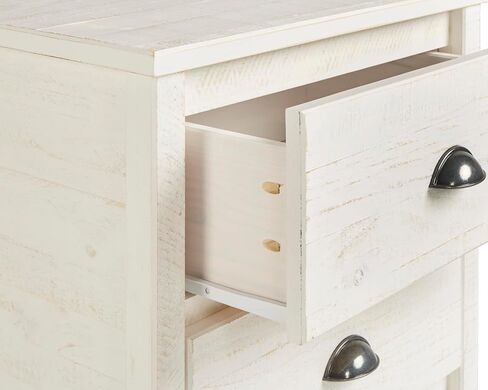 Camaflexi Baja Night Stand / 2 Drawer / Solid Wood / Rustic Bedside Table for Bedroom, Living Room, Sofa Couch, Hall / Metal Drawer Pulls, Barnwood Finish, Brown in Saudi Arabia