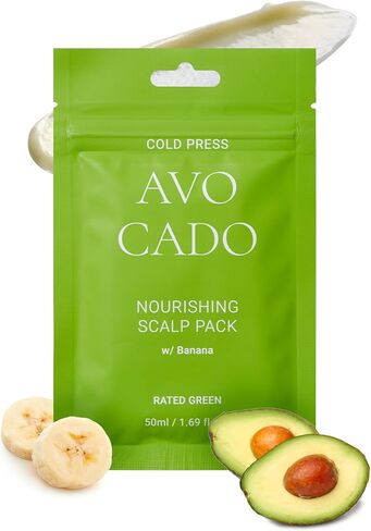 Rated Green - Avocado Nourishing Scalp Pack, Softening Hair Repair Mask and Scalp Mask for Dry Itchy Scalp, Total 8.45 fl. oz. Pack of 5-1.69 fl. Oz. Each in Kuwait
