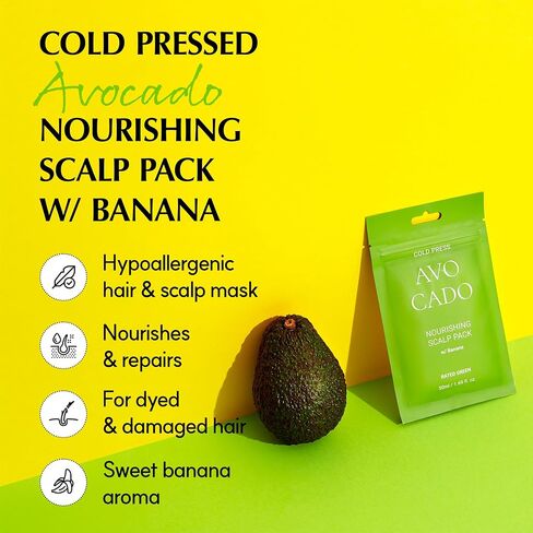 Rated Green - Avocado Nourishing Scalp Pack, Softening Hair Repair Mask and Scalp Mask for Dry Itchy Scalp, Total 8.45 fl. oz. Pack of 5-1.69 fl. Oz. Each in Kuwait