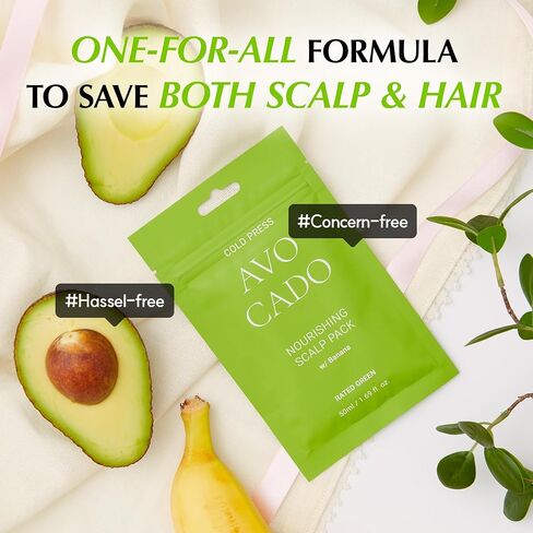 Rated Green - Avocado Nourishing Scalp Pack, Softening Hair Repair Mask and Scalp Mask for Dry Itchy Scalp, Total 8.45 fl. oz. Pack of 5-1.69 fl. Oz. Each in Kuwait