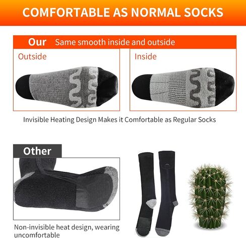 Upgraded Electric Heated Socks for Men Women, 4000mAh Rechargeable Battery Powered Foot Warmer with 3 Heating Levels, Winter Warm Thermal Socks for Outdoor Skiing Hiking Riding Camping Hunting in Saudi Arabia
