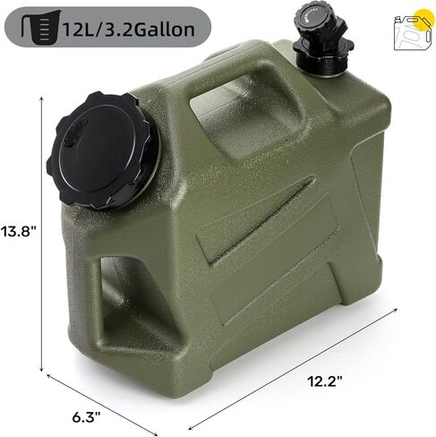 حاوية مياه للتخييم من ZOOFOX، إبريق مياه خالٍ من مادة BPA سعة 3.2 جالون مع حنفية ومقبض للحمل، تخزين مانع للتسرب، حامل مياه محمول لمستلزمات التخييم والتنزه في الهواء الطلق in Kuwait