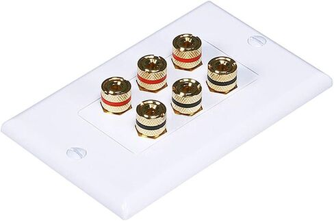 Monoprice 103326 Banana Binding Post Two-Piece Inset Coupler Wall Plate for 4 Speakers in Saudi Arabia