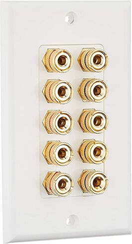 Monoprice 103326 Banana Binding Post Two-Piece Inset Coupler Wall Plate for 4 Speakers in Saudi Arabia