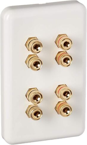 Monoprice 103326 Banana Binding Post Two-Piece Inset Coupler Wall Plate for 4 Speakers in Saudi Arabia