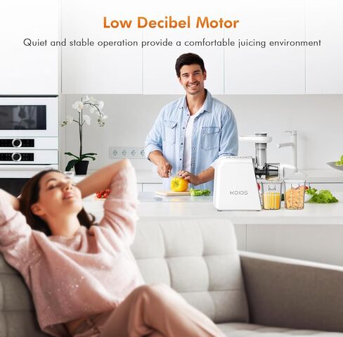 آلة عصارة المضغ، عصارة الضغط البارد مع وضعين للسرعة ووظيفة عكسية، آلة عصارة للخضروات والفواكه، عصارة كرفس بمحرك هادئ، سهلة التنظيف بالفرشاة، خالية من مادة BPA in Kuwait