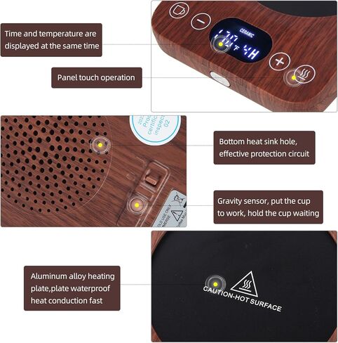 كوب القهوة الدافئ، سخان القهوة الكهربائي للمكتب مع إيقاف التشغيل التلقائي، هدايا القهوة المثالية، 3 إعدادات لدرجة الحرارة كوب ذكي لتسخين القهوة والمشروبات والحليب والشاي والشوكولاتة الساخنة in Kuwait