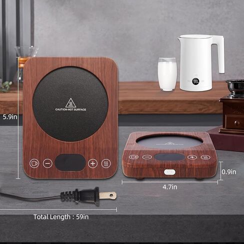 كوب القهوة الدافئ، سخان القهوة الكهربائي للمكتب مع إيقاف التشغيل التلقائي، هدايا القهوة المثالية، 3 إعدادات لدرجة الحرارة كوب ذكي لتسخين القهوة والمشروبات والحليب والشاي والشوكولاتة الساخنة in Kuwait