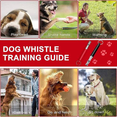 6 عبوات من صفارات الكلاب بالموجات فوق الصوتية، صفارة كلب صامتة بالموجات فوق الصوتية مع حبل احترافي لاستدعاء الكلاب وإيقاف نباح الكلاب، صفارة تدريب للكلاب، مع حبل حزام أسود وجهاز نقر (أسود + أحمر) in Kuwait