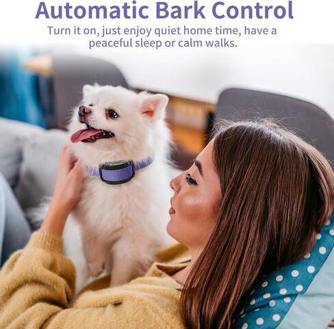 Dog Bark Collar, No Shock Bark Collar for Small Puppy Dogs, No Shock Barking Collar, Smart No Bark Collar, Smart Automatic Anti Bark Collar with 5 Sensitivity No Shock Vibration Collar in Saudi Arabia