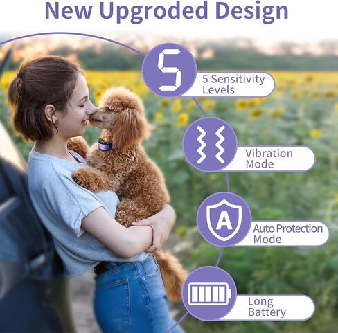 Dog Bark Collar, No Shock Bark Collar for Small Puppy Dogs, No Shock Barking Collar, Smart No Bark Collar, Smart Automatic Anti Bark Collar with 5 Sensitivity No Shock Vibration Collar in Saudi Arabia