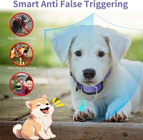 Dog Bark Collar, No Shock Bark Collar for Small Puppy Dogs, No Shock Barking Collar, Smart No Bark Collar, Smart Automatic Anti Bark Collar with 5 Sensitivity No Shock Vibration Collar in Saudi Arabia