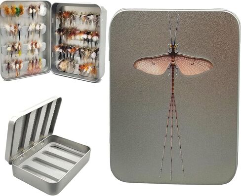 2-4 Layer Fly Box for fly fishing, Waterproof, Storage Streamer Flies Swing Leaf, Fishing Case Accessories, Tackle Box, Large Capicaty (4 layer-Grey) in Saudi Arabia