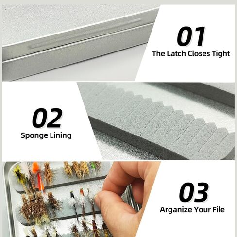 2-4 Layer Fly Box for fly fishing, Waterproof, Storage Streamer Flies Swing Leaf, Fishing Case Accessories, Tackle Box, Large Capicaty (4 layer-Grey) in Saudi Arabia