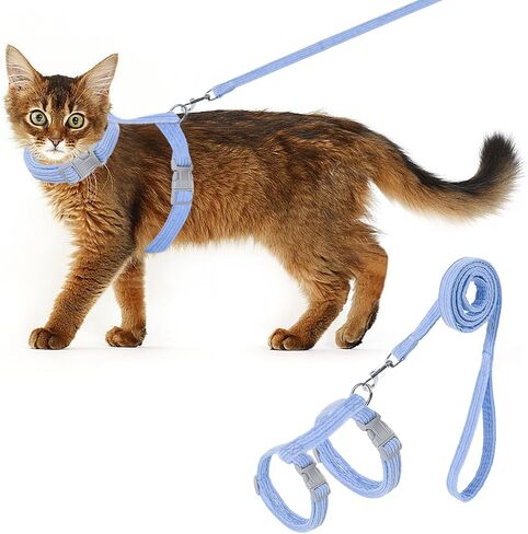 Cat Harness, Safety Leash Set for outings and Travelling to Prevent Cats from Escaping - Adjustable Kitten Safety Leash, Soft and Comfortable for Small and Medium Sized Cats (Yellow, M) in Saudi Arabia
