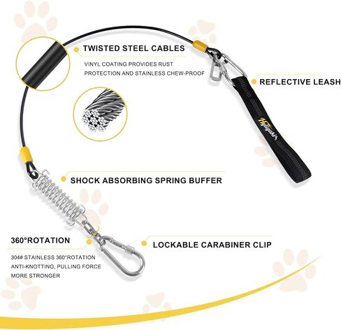 Dog Seat Belt Harness for Car, 5-in-1 Coated Wire Dog Seatbelt, HYLIYAKI Shock Spring-Loaded No Chew Pet Dog Car Seatbelt Leash, with Removable Reflective Short Leash(Black, 32 inch/80 CM) in Saudi Arabia