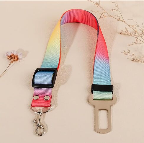 Dog Car Seat Belt, Adjustable Length, Colorful, Keep Pet Safe While Traveling, Adjustable Dog Belt Safety Leash, Large in Saudi Arabia