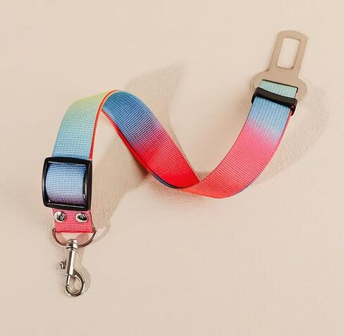 Dog Car Seat Belt, Adjustable Length, Colorful, Keep Pet Safe While Traveling, Adjustable Dog Belt Safety Leash, Large in Saudi Arabia