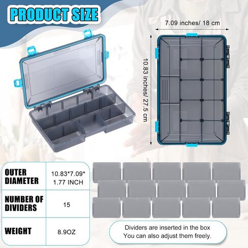 6 Pack Fishing Tackle Boxes Waterproof Tackle Box Trays with Removable Dividers 3600 Tackle Trays Plastic Storage Organizer Bait Vault Camouflage Tackle Box for Freshwater Saltwater in Saudi Arabia