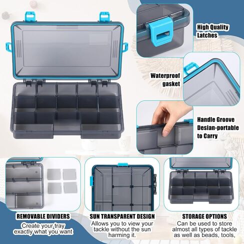 6 Pack Fishing Tackle Boxes Waterproof Tackle Box Trays with Removable Dividers 3600 Tackle Trays Plastic Storage Organizer Bait Vault Camouflage Tackle Box for Freshwater Saltwater in Saudi Arabia