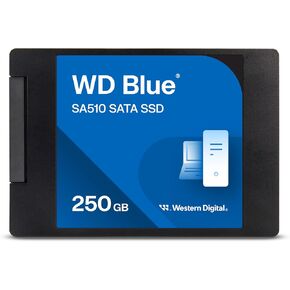 Western Digital 250GB WD Blue SA510 SATA Internal Solid State Drive SSD - SATA III 6 Gb/s, 2.5"/7mm, Up to 555 MB/s - WDS250G3B0A
