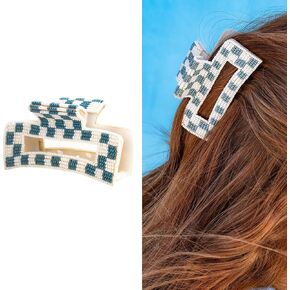 INK+ALLOY Beaded Hair Claw Clips, Game Day Claw Clips in School Colors, Handmade Hair Clips for College Students, Sports Fans, Teachers, Alumni, Football Moms, 3.5-Inches (Purple & Yellow Confetti) in Kuwait