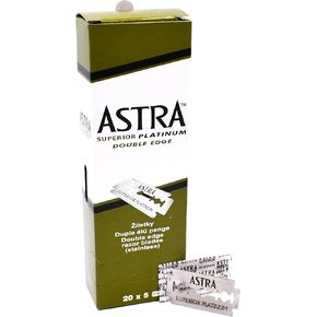 Astra Platinum Double Edge Safety Razor Blades ,100 Count (Pack of 1)
