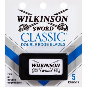 Wilkinson Sword Double Edge Razor Blade Refills for Men - 5 Count