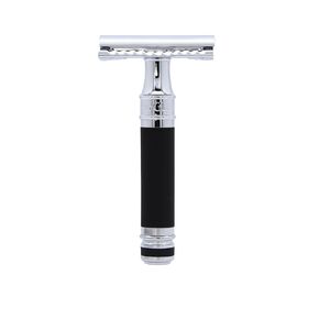 Edwin Jagger Double Edge Safety Razor, Ivory Rubber Coated, Short Handle, 5 count