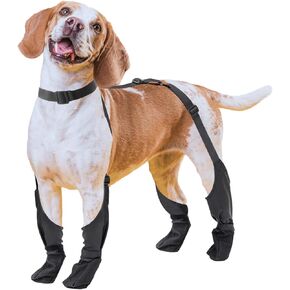 NAMSAN Dog Boots Suspenders Adjustable Doggy Rain Boots Outdoor Dog Shoes Paw Protectors Anti-Slip Waterproof Puppy Suspender Boots Summer Hot Pavement/Winter Walking Hiking, Medium