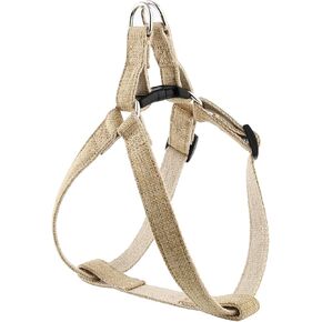 Cat Harness for Walking Escape Proof Linen Fabric Adjustable Pet Vest Harness Comfortable Soft Lightweight Harness for Cats and Dogs Flaxen M
