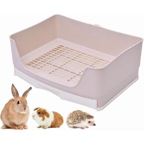 Rabbit Litter Box,Bunny Supplies,Large Pet Litter Pan Trainer with Drawer Corner for Rats Hamsters Ferret Bunny Guinea Pigs Chinchilla Small Animals,Rabbit Cage Accessories for Training Litter Pan
