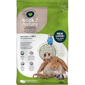 Back 2 Nature® Small Animal Bedding & Litter – Upcycled from 99% Recycled Paper | Highly Absorbent & Long Lasting Odor Control | Natural and Nontoxic | Low Dust | Easy-to-Maintain | 30L Bag